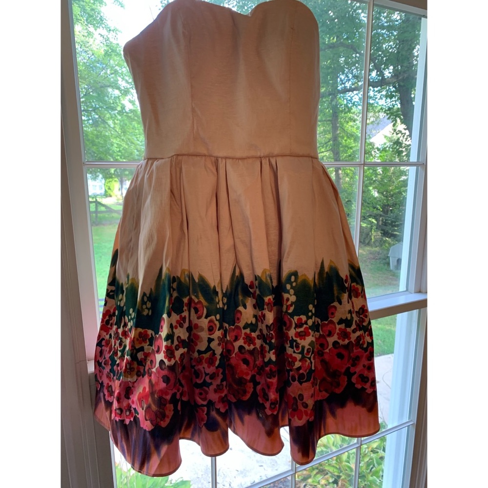 EUC Floral Strapless Dress
